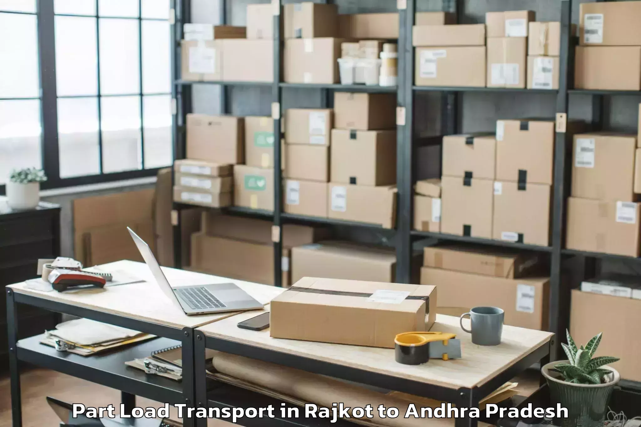 Professional Rajkot to Korukollu Part Load Transport